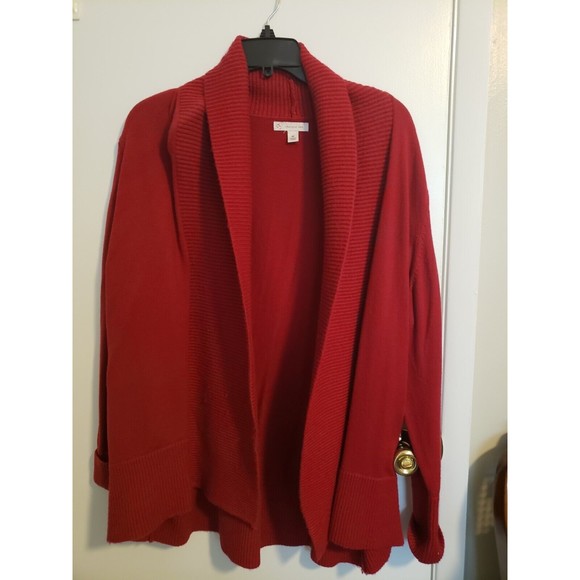 Women's Cardigan Long Sleeve Open Front Draped Sweater with Collar XL - Picture 1 of 4